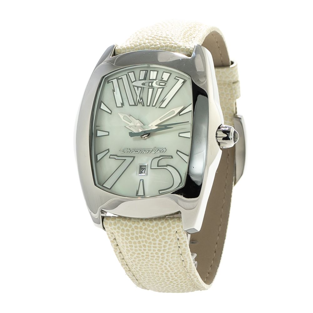 Weiße Lederarmbanduhr