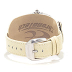 Beige Leather Dress Watch