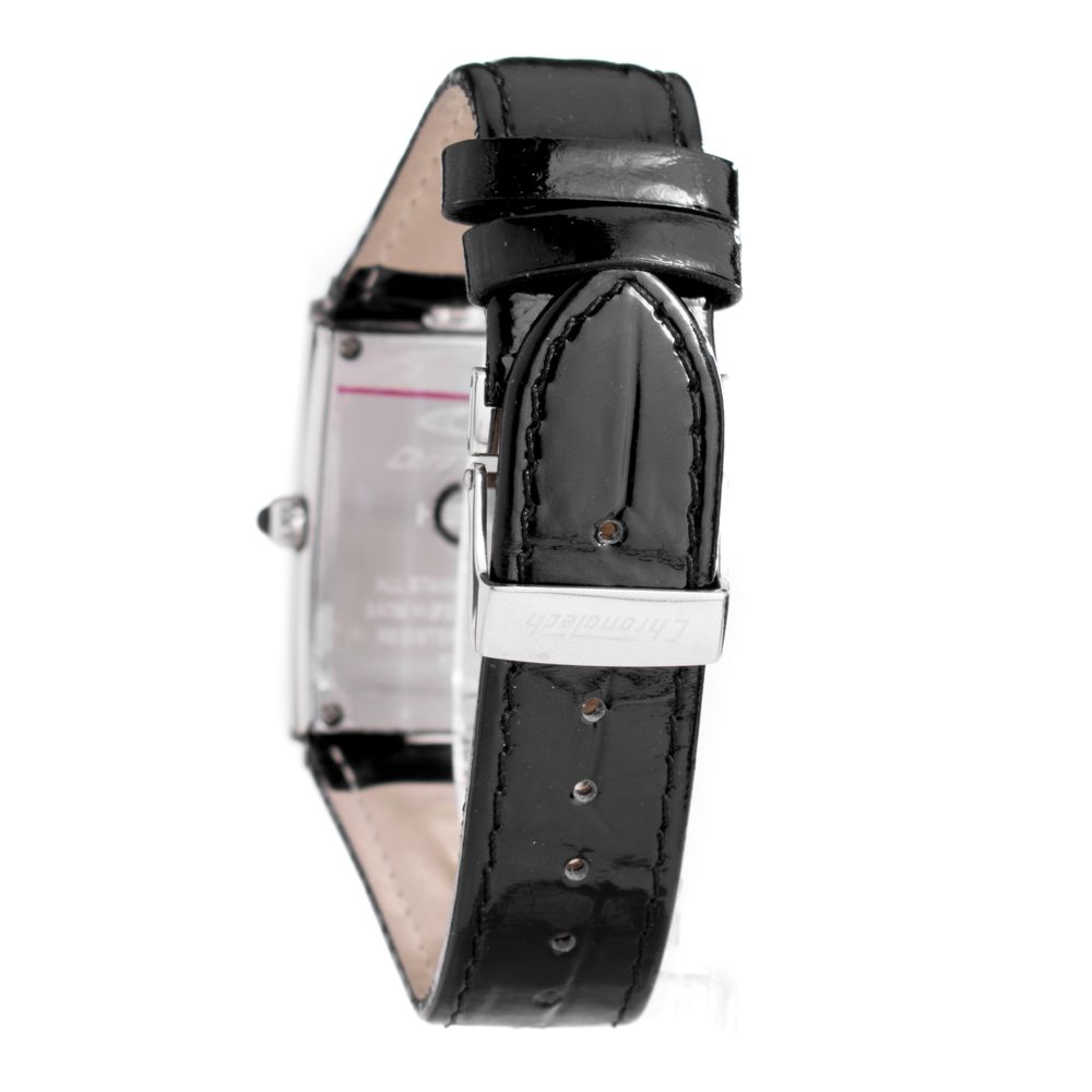 Schwarze Lederarmbanduhr