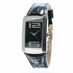 Black Leather Dress Watch