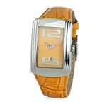 Orange Lederarmbanduhr