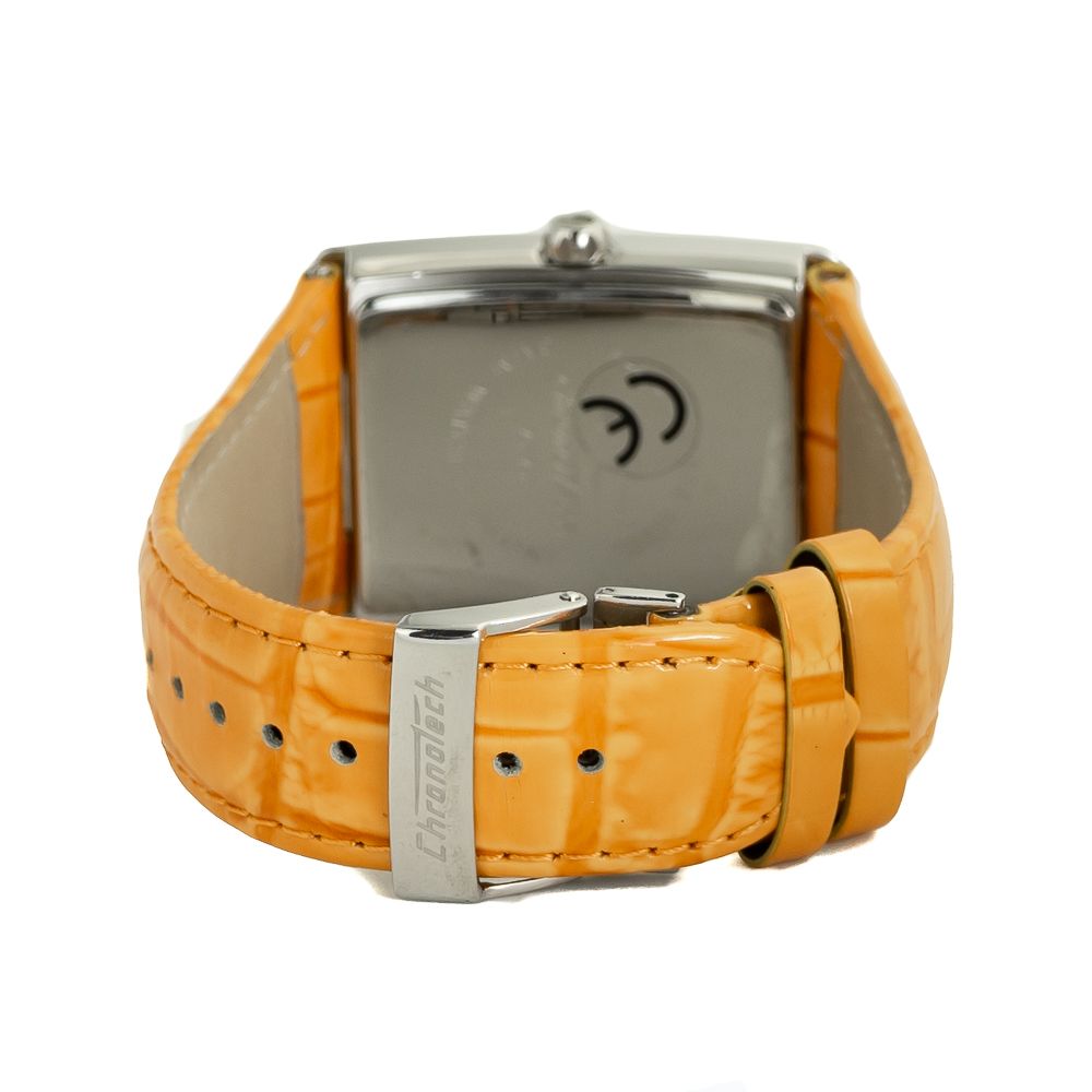 Orange Lederarmbanduhr