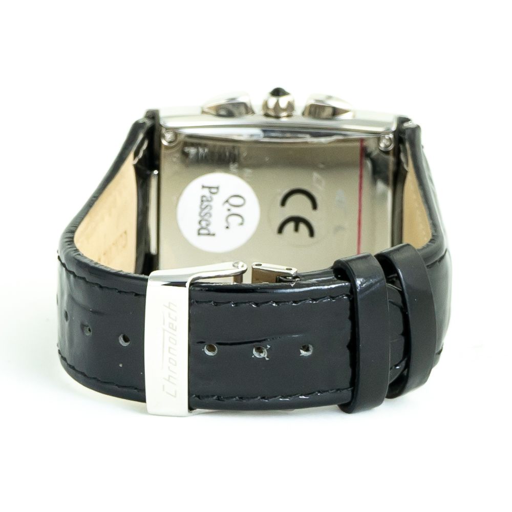 Black Leather Dress Watch
