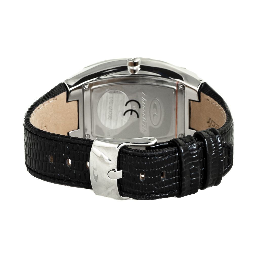 Schwarze Lederarmbanduhr