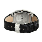 Schwarze Lederarmbanduhr