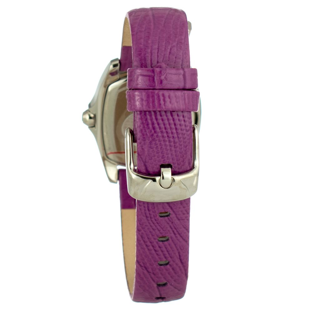 Lila Lederarmbanduhr