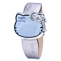 Silver Leather Digital Watch