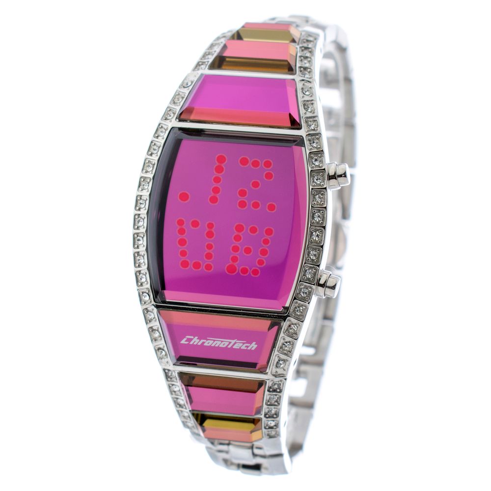 Digitale Armbanduhr aus Edelstahl in Silber
