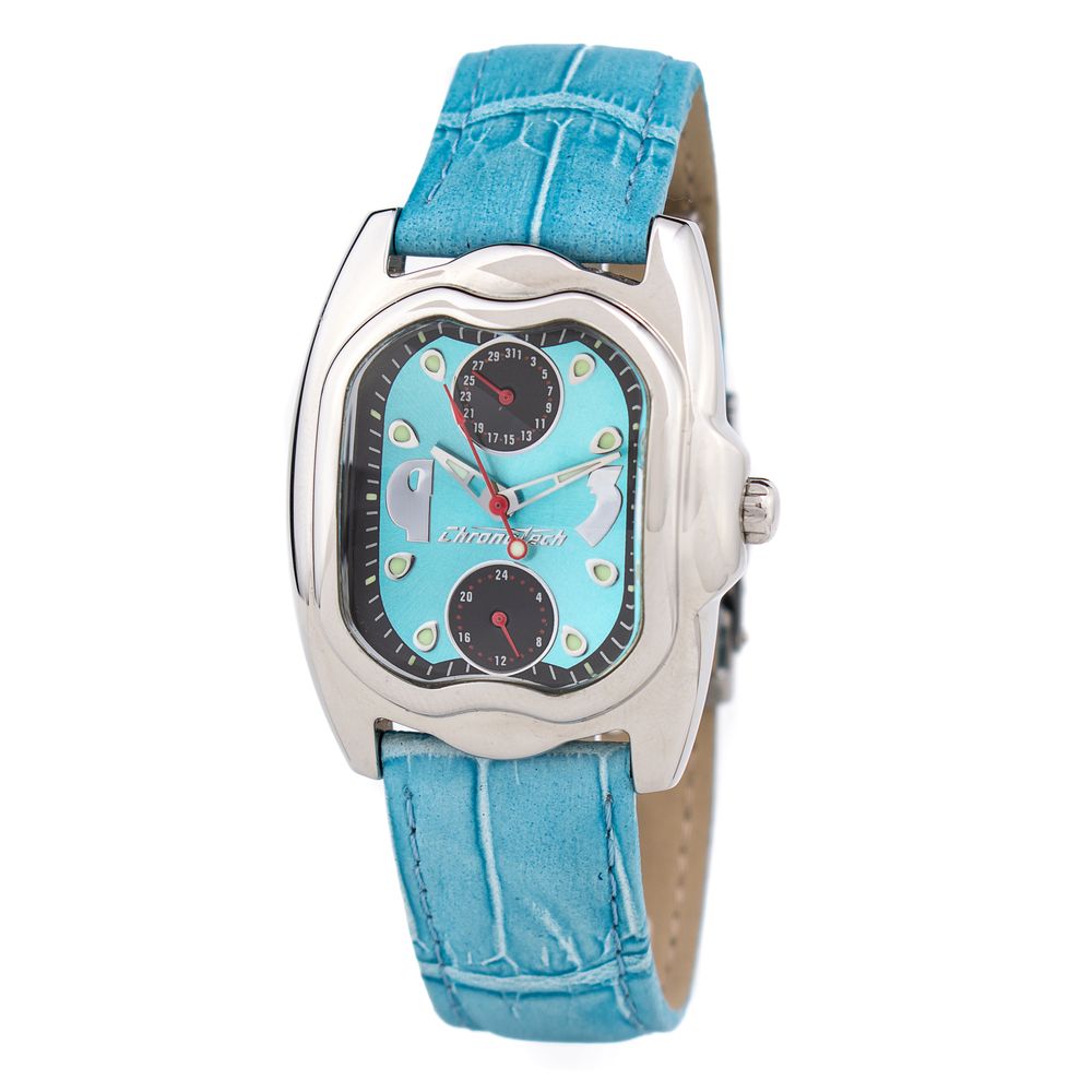Blaue Lederarmbanduhr