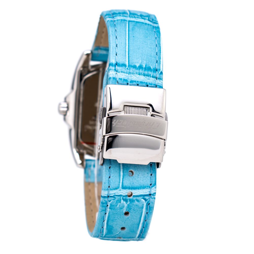 Blaue Lederarmbanduhr