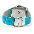 Blaue Lederarmbanduhr