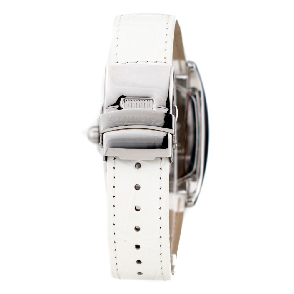 Weiße Lederarmbanduhr