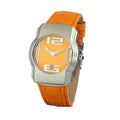 Orange Lederarmbanduhr