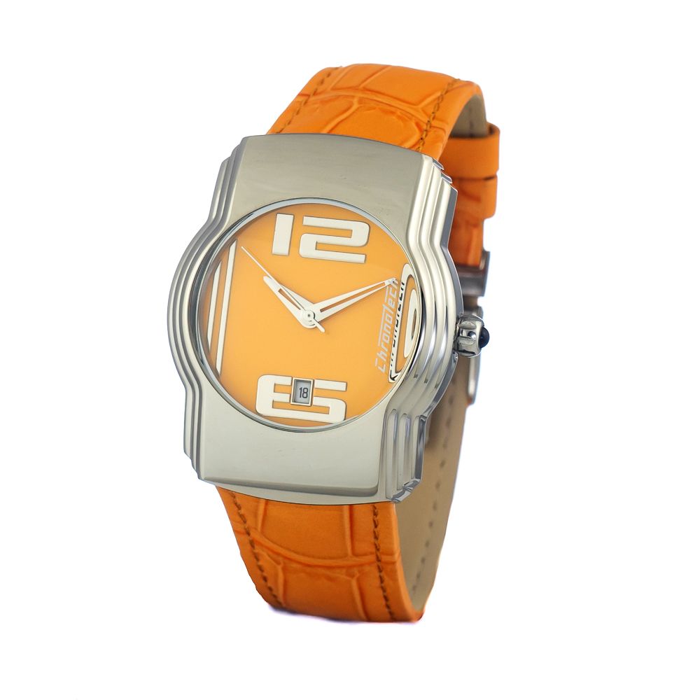 Orange Lederarmbanduhr
