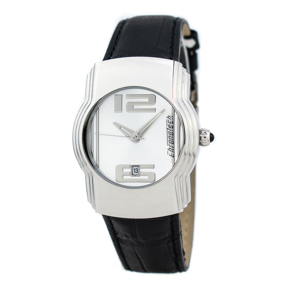 Orologio elegante in pelle nera