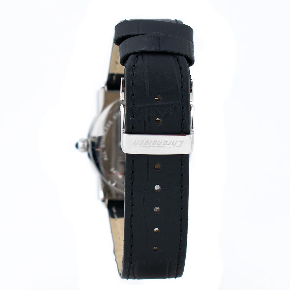 Orologio elegante in pelle nera