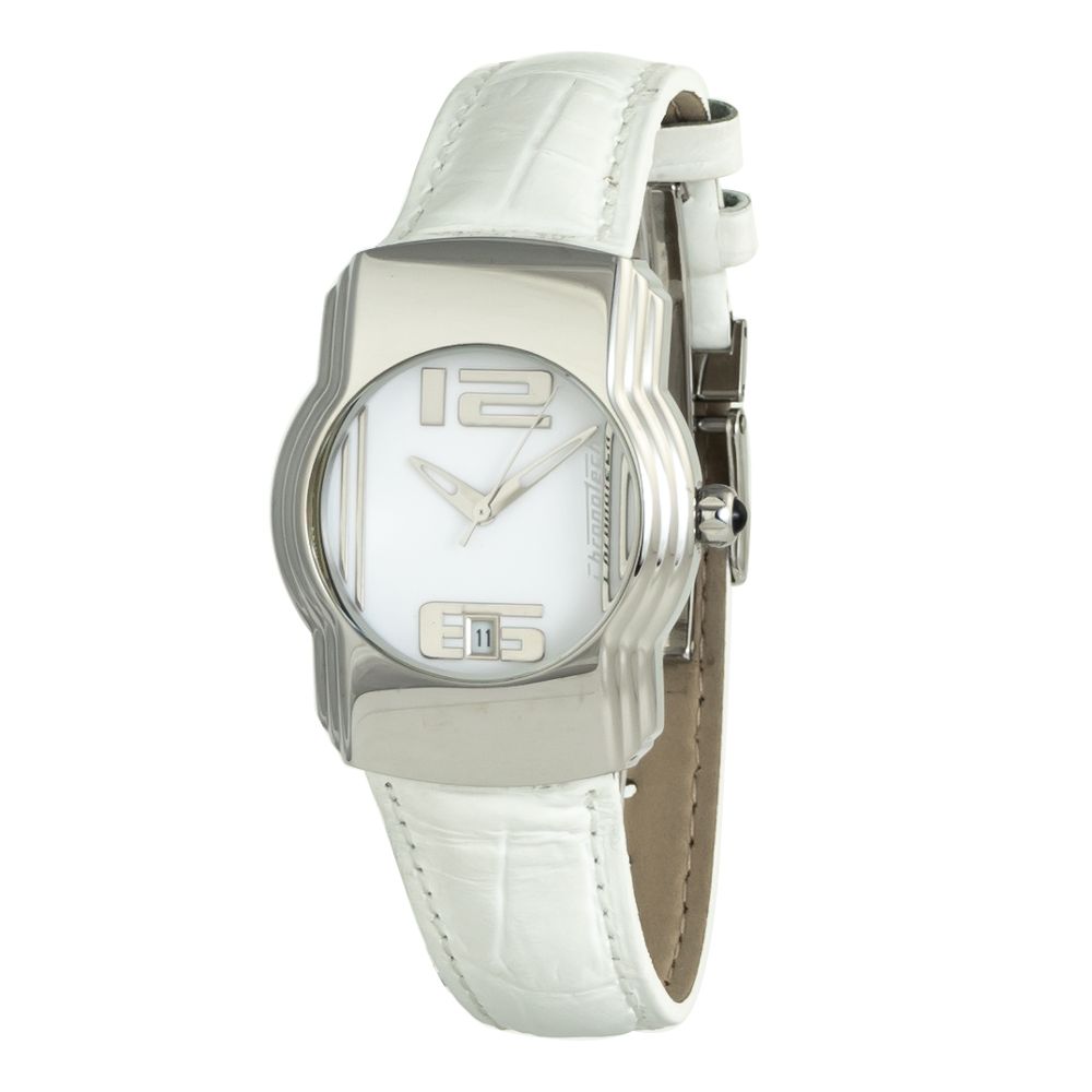 Weiße Lederarmbanduhr
