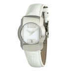 Weiße Lederarmbanduhr
