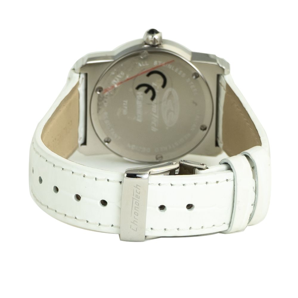 Weiße Lederarmbanduhr