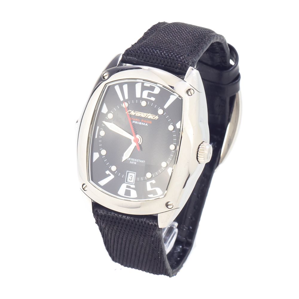 Black Leather Dress Watch