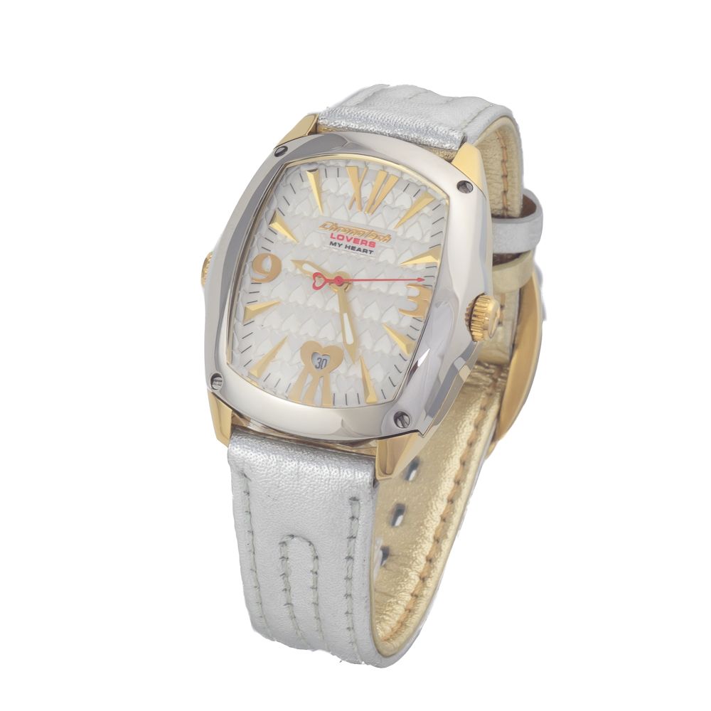 Silberfarbene Lederarmbanduhr