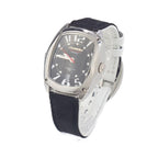 Armbanduhr aus schwarzem Leder
