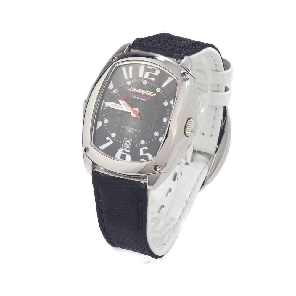 Armbanduhr aus schwarzem Leder