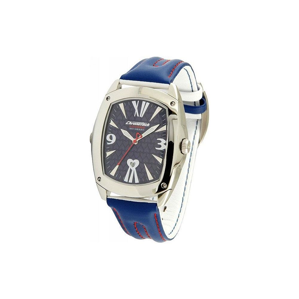 Blauer Lederarmbanduhr