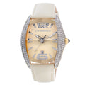 Beige Lederarmbanduhr