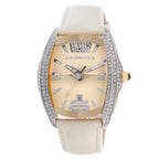 Beige Lederarmbanduhr