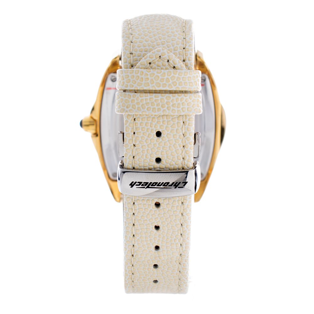 Beige Lederarmbanduhr