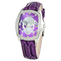 Orologio da polso con cinturino in pelle viola