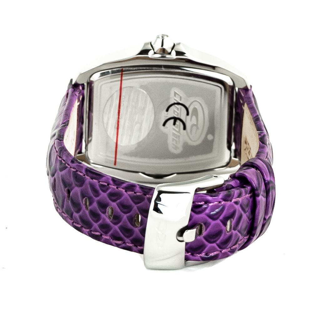 Orologio da polso con cinturino in pelle viola