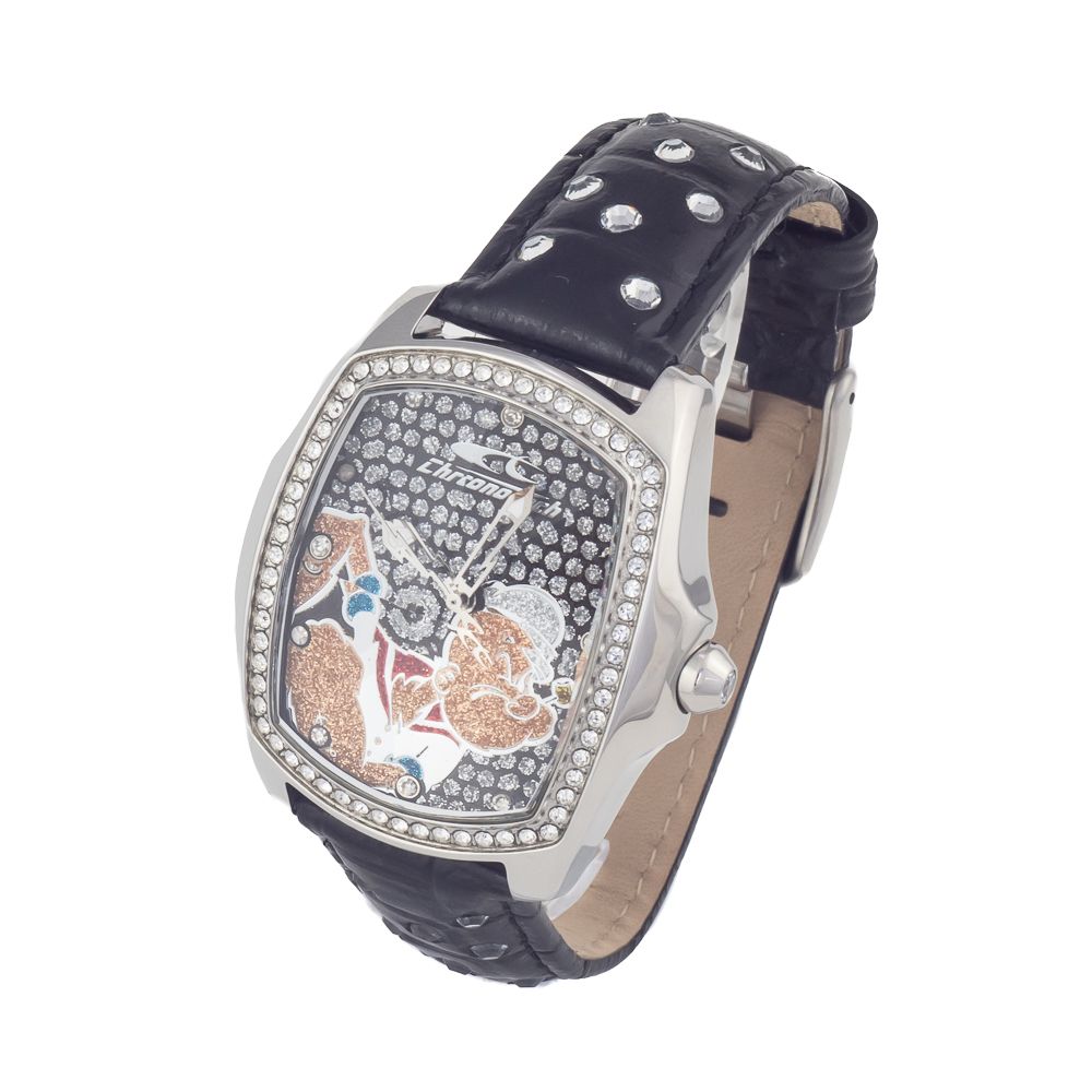 Orologio elegante in pelle nera