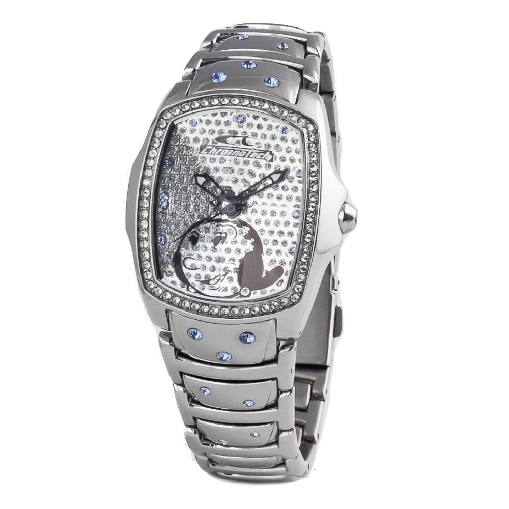 Silberne Edelstahl-Dresswatch