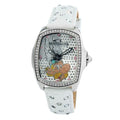 Weiße Leder Armbanduhr