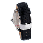 Schwarze Leder-Armbanduhr