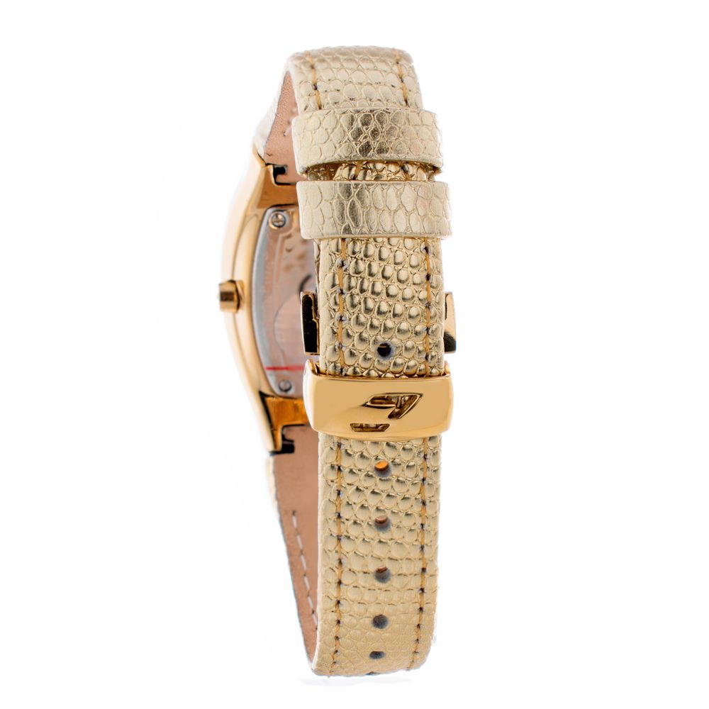 Uhr mit goldenem Lederarmband