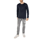 Blaues Baumwoll-Sweatshirt