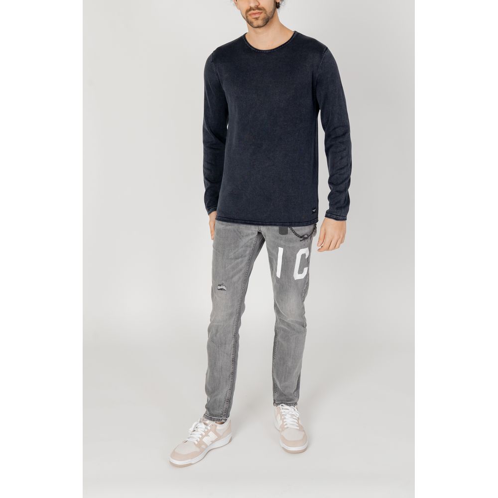 Blaues Baumwoll-Sweatshirt