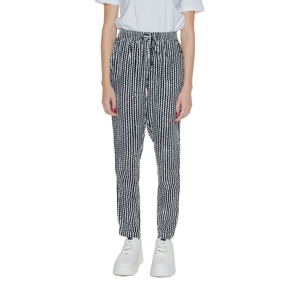 Black Viscose Casual Pants