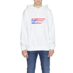 Weißer Baumwoll-Kapuzenpullover