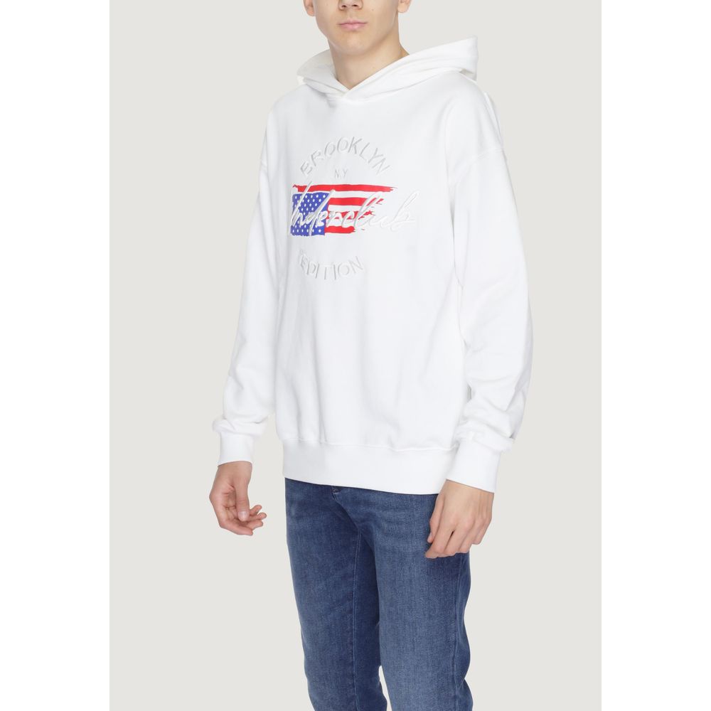 Weißer Baumwoll-Kapuzenpullover