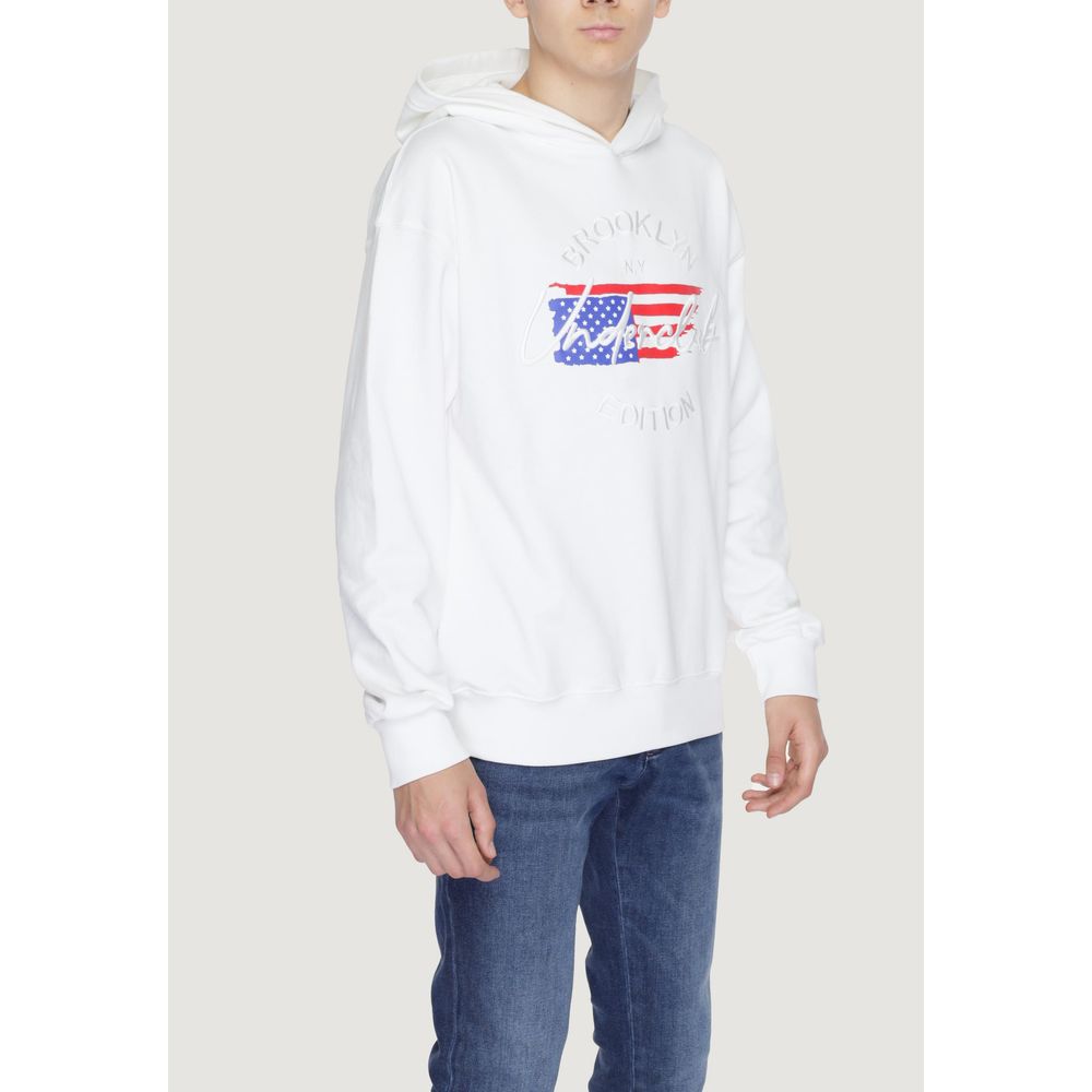 Weißer Baumwoll-Kapuzenpullover