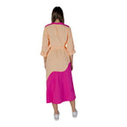 Langes Baumwollkleid in Orange