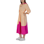 Langes Baumwollkleid in Orange
