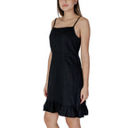 Black Linen Midi Dress