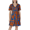 Blue Viscose Midi Dress