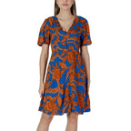 Blue Viscose Midi Dress