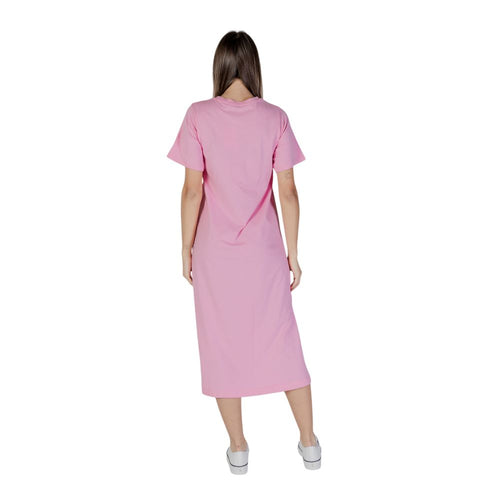 Mehrfarbiges Midi-Baumwollkleid